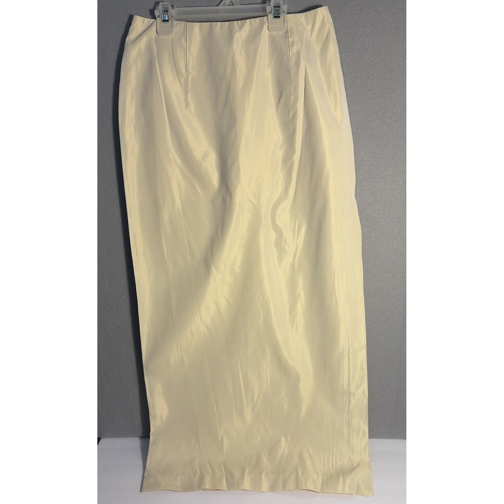 Vintage  Gunne Sax Jessica McClintock Ivory Taffeta Maxi Skirt USA Size 11